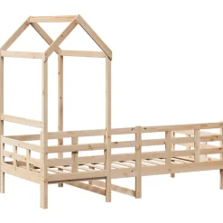 Łóżko dzienne z daszkiem 80x200 cm lite drewno sosnowe