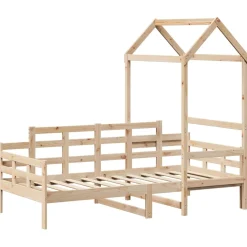 Łóżko dzienne z daszkiem 80x200 cm lite drewno sosnowe