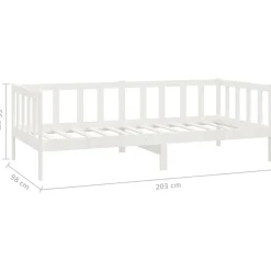 Łóżko dzienne z materacem 90x200 cm białe drewno sosnowe