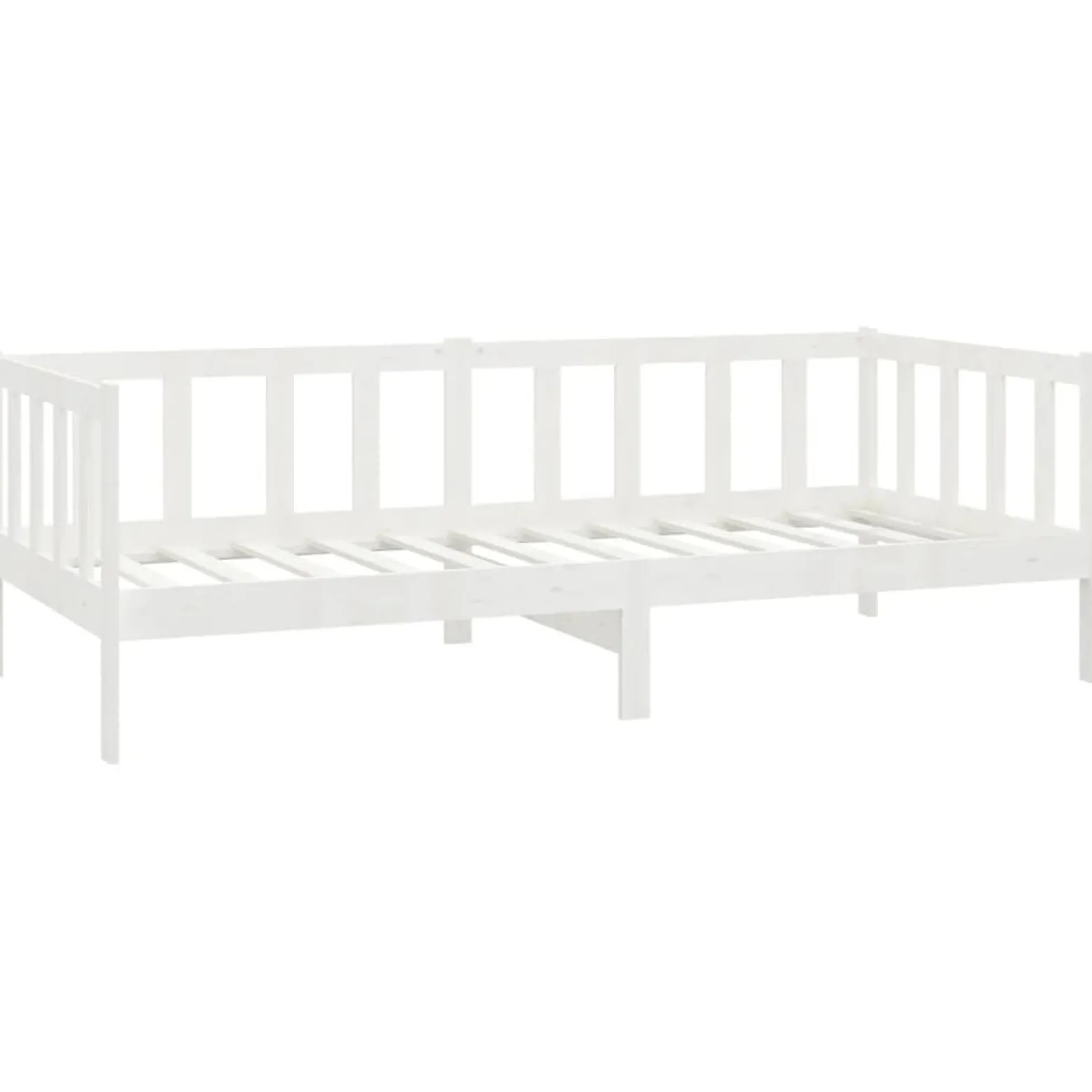 Łóżko dzienne z materacem 90x200 cm białe drewno sosnowe