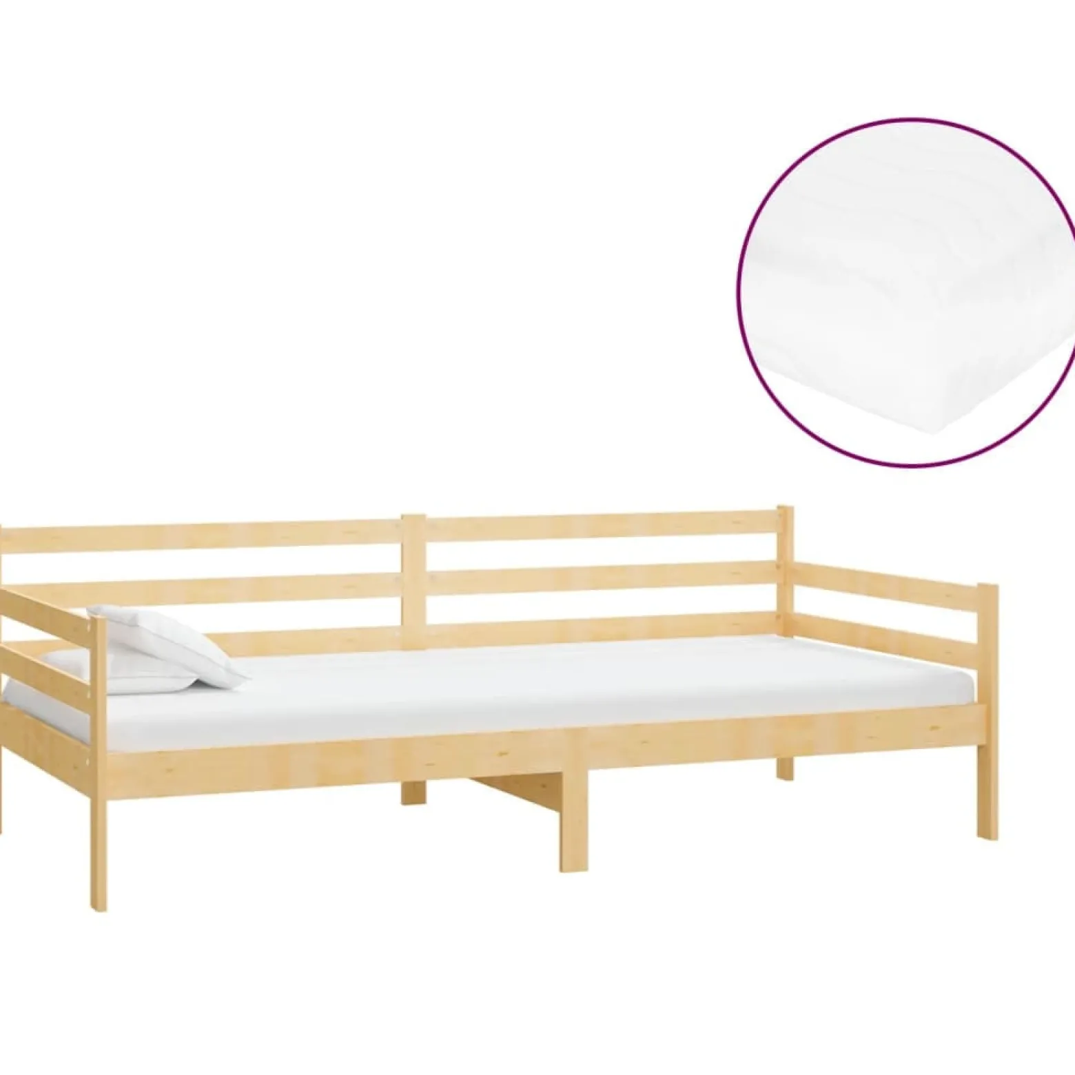 Łóżko dzienne z materacem 90x200 cm lite drewno sosnowe