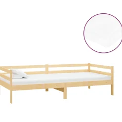 Łóżko dzienne z materacem 90x200 cm lite drewno sosnowe