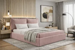Łóżko Glam 160x200 z pojemnikiem na nóżkach 5cm, metalowy stelaż riviera 62