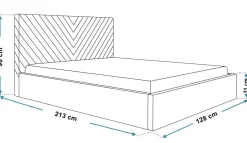 Łóżko jednoosobowe 120x200 OLDO 8 tapicerowane- granatowe