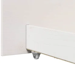 Łóżko Łóżko Drewniane Białe Rama Łózko Ze Stelażem 90 x 200 cm