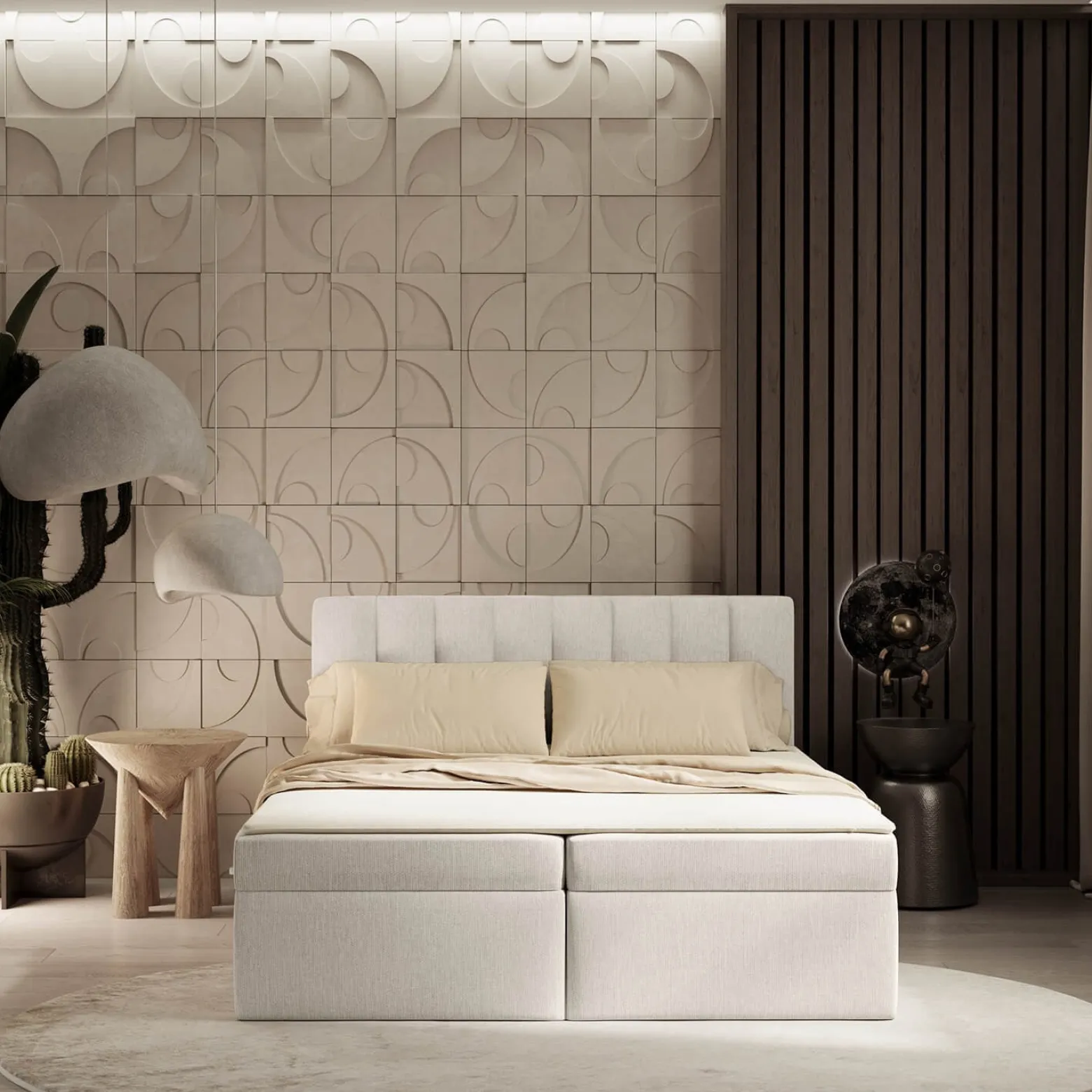 Łóżko kontynentalne AMARO 140x200 z pojemnikiem ALT