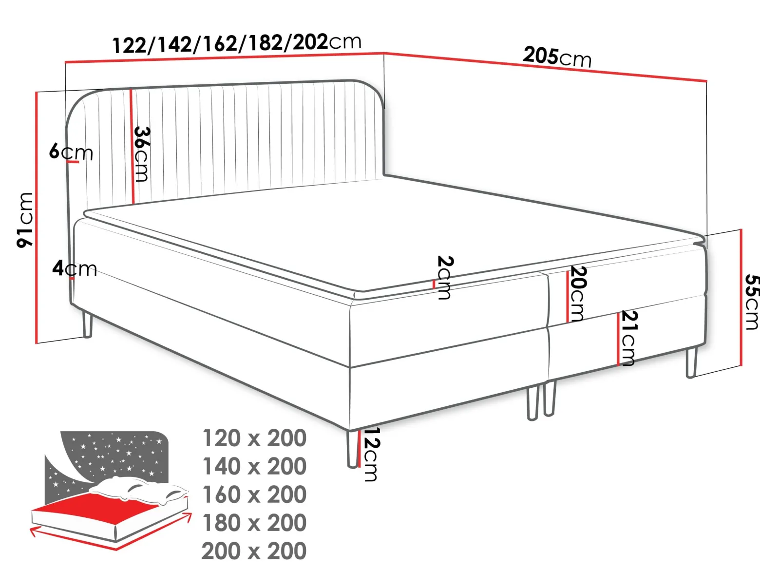 Łóżko kontynentalne Box Best 1