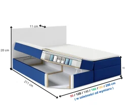 Łóżko kontynentalne Box 90x200 bez nóg ( bez zagłówka) riviera 21