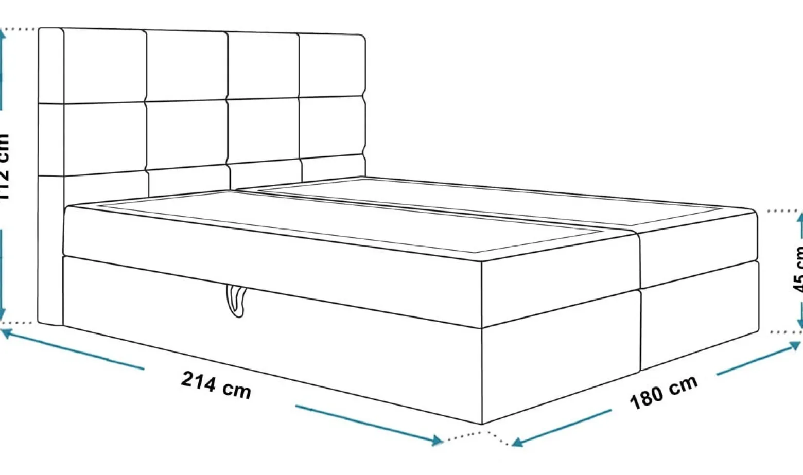 Łóżko kontynentalne FOX 5, 180x200 - Granatowe