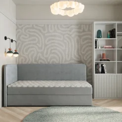 Łóżko kontynentalne GINA z topperem 90x200 cm