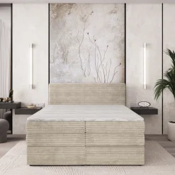 Łóżko kontynentalne LUNERA z topperem 140x200 cm