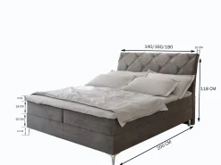 Łóżko kontynentalne MACON z topperem 140x200 cm
