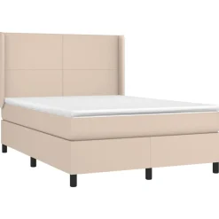 Łóżko kontynentalne, materac i LED cappuccino 140x190 cm