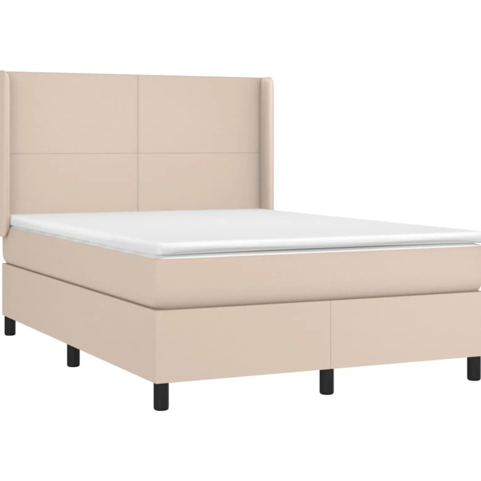 Łóżko kontynentalne, materac i LED cappuccino 140x190 cm