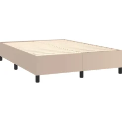 Łóżko kontynentalne, materac i LED cappuccino 140x190 cm
