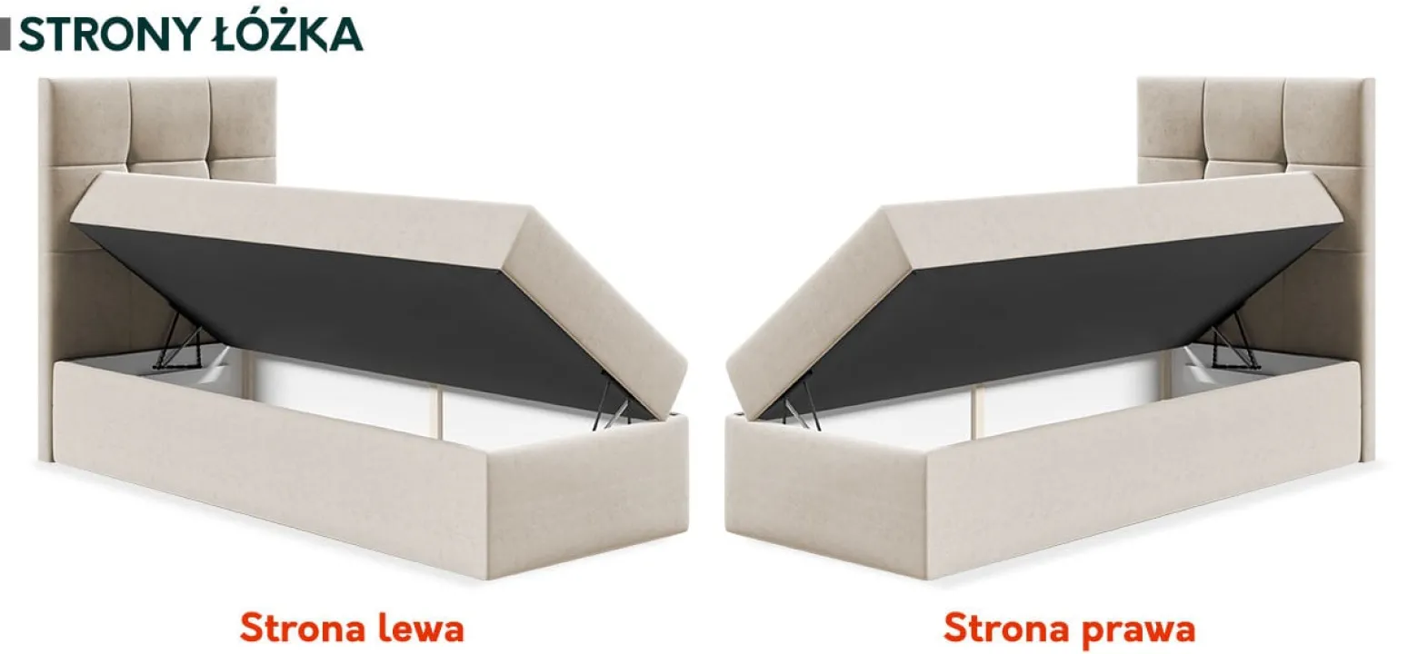 Łóżko kontynentalne Mini 2 80x200, Strona: Prawa