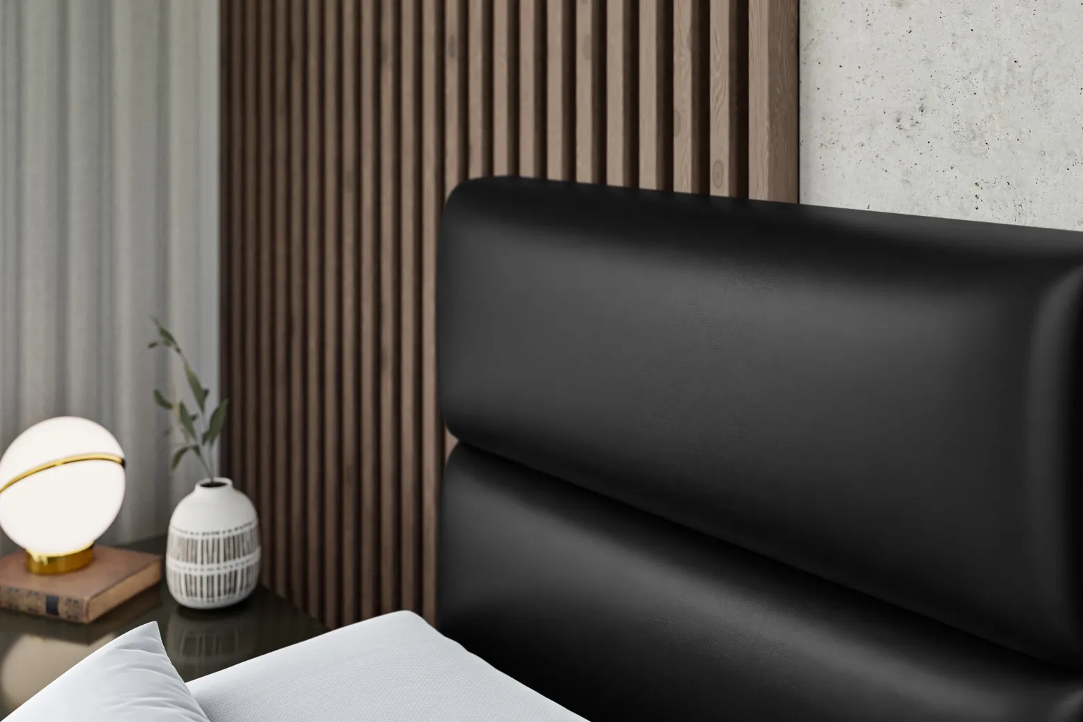 Łóżko kontynentalne - pojemnik, materac, nóżki BOXI3-FC-Z 120x200 cm