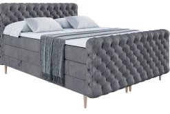 Łóżko kontynentalne - pojemnik, materac, nóżki BOXI8-FD-Z KING 120x200 cm