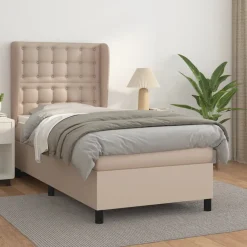 Łóżko Kontynentalne Sypialnia Ekoskóra Do Sypialni Pokoju 90x190 cm
