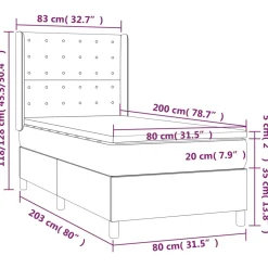 Łóżko Kontynentalne Tapicerowane z Materacem Biała Ekoskóra 80x200 cm