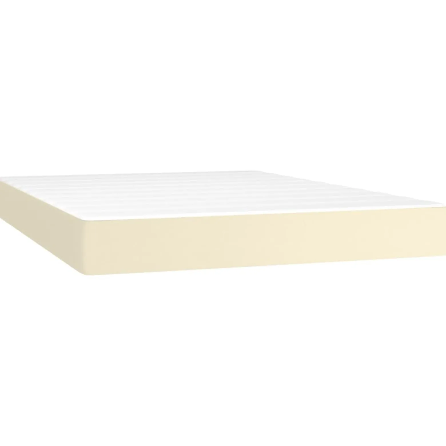 Łóżko Kontynentalne 140x200 Ecru Ekoskóra z Materacem do Sypialni