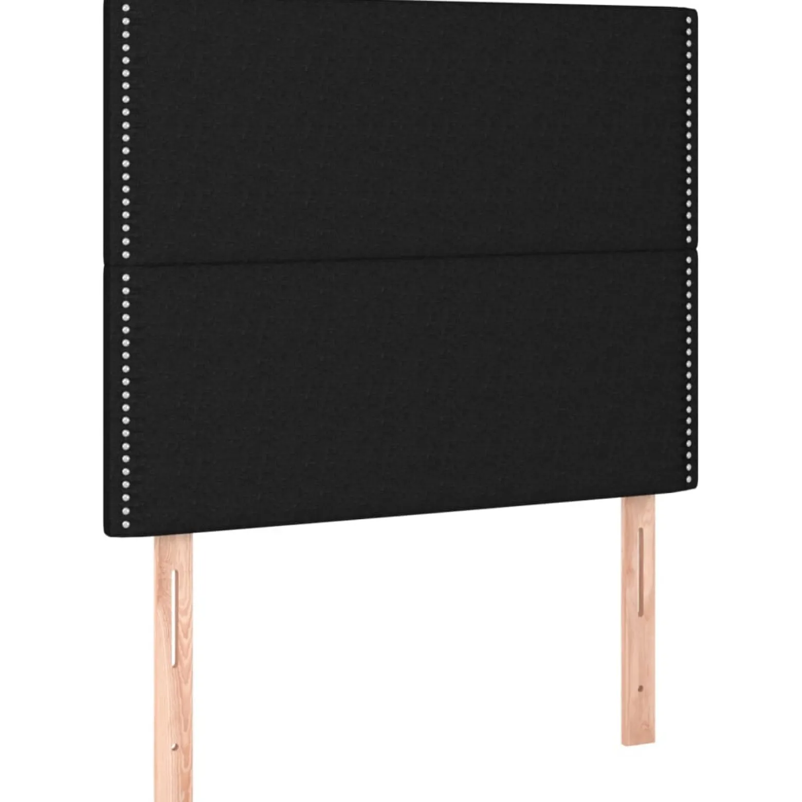 Łóżko kontynentalne z materacem, czarne, 90x200 cm, tkanina
