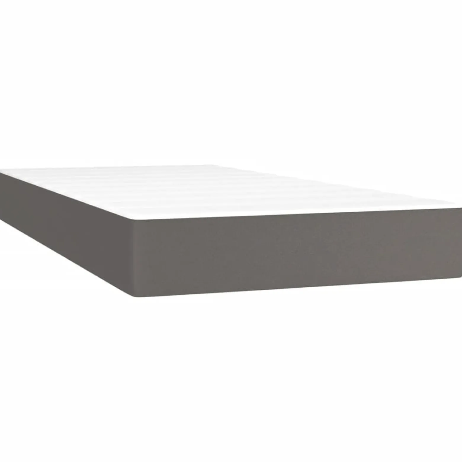 Łóżko kontynentalne z materacem szare ekoskóra 90x200 cm