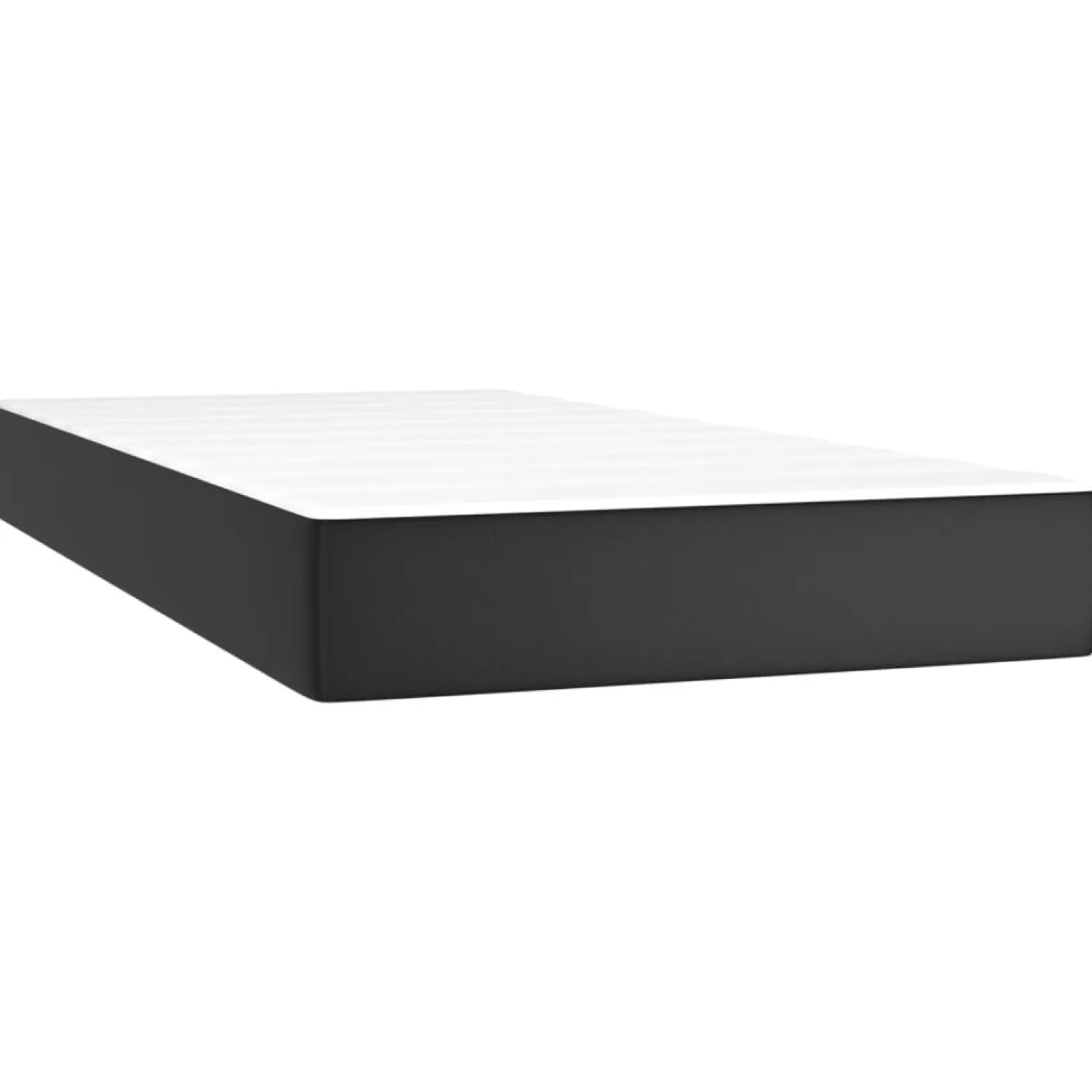Łóżko kontynentalne z materacem i LED czarna ekoskóra 90x190 cm