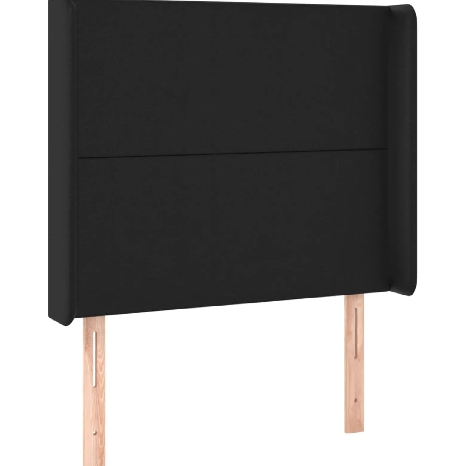 Łóżko kontynentalne z materacem i LED czarna ekoskóra 90x190 cm