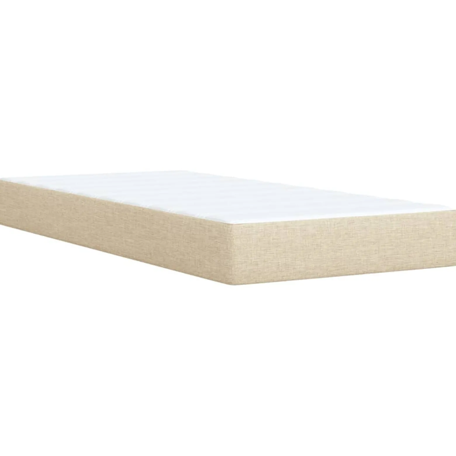 Łóżko Kontynentalne z Materacem Kremowe Do Sypialni Pokoju 100x200 cm