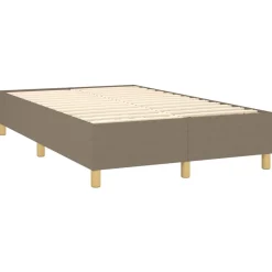 Łóżko kontynentalne z materacem taupe tkanina 120x200 cm