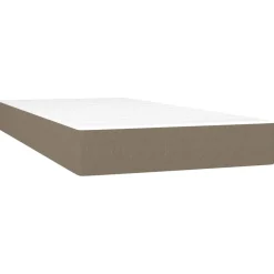 Łóżko kontynentalne z materacem, taupe, tkanina, 100x200 cm