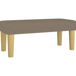 Łóżko kontynentalne z materacem, taupe, tkanina, 100x200 cm