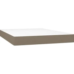 Łóżko kontynentalne z materacem taupe tkanina 140x200 cm