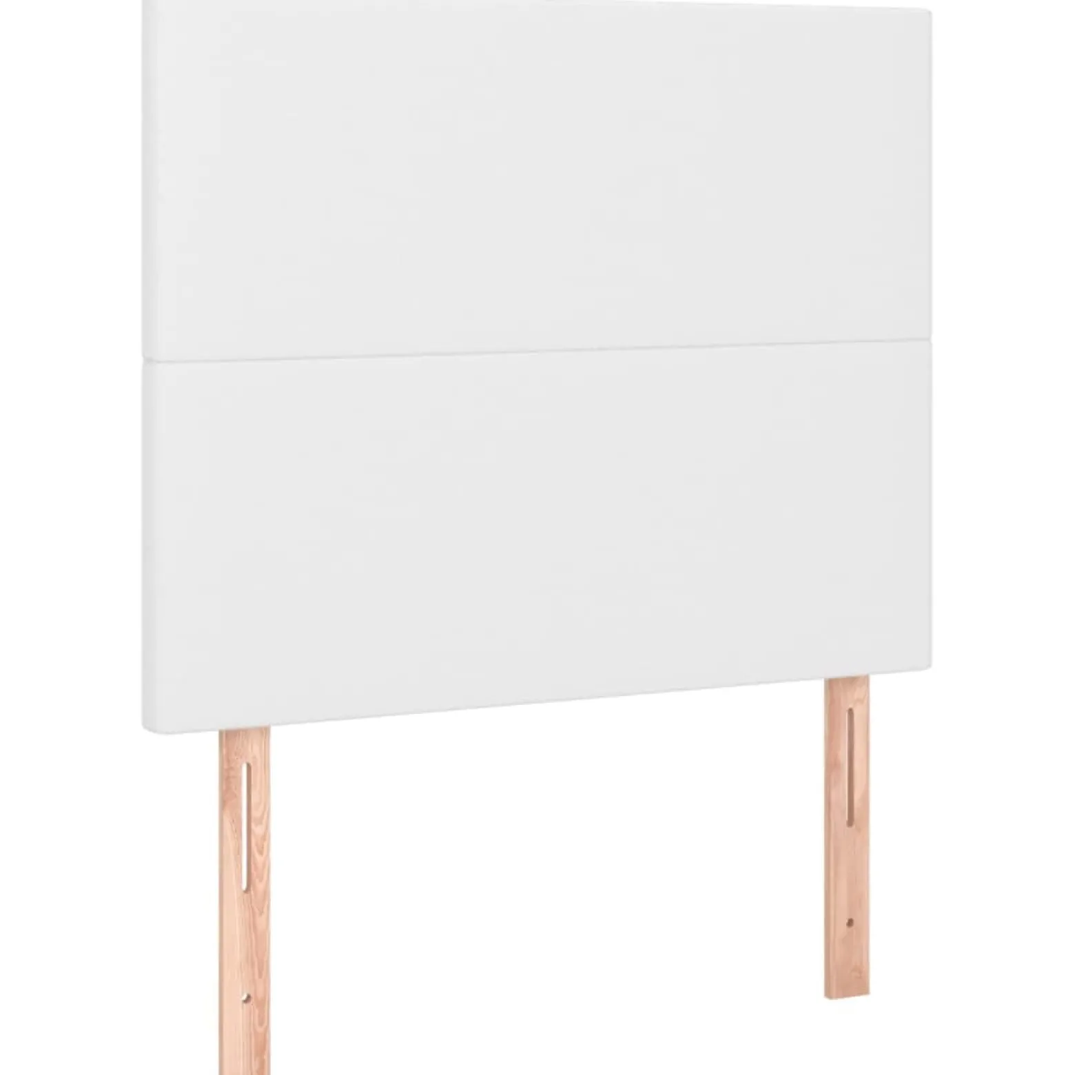 Łóżko kontynentalne z materacem LED, biała ekoskóra 90x200