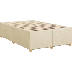 Łóżko Kontynentalne z Materacem Kremowe Do Sypialni Pokoju 120x200 cm