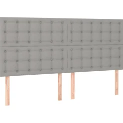 Łóżko kontynentalne z materacem, jasnoszare, tkanina 160x200 cm
