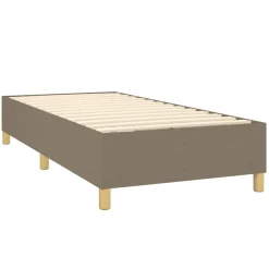 Łóżko kontynentalne z materacem taupe tkanina 80x200 cm