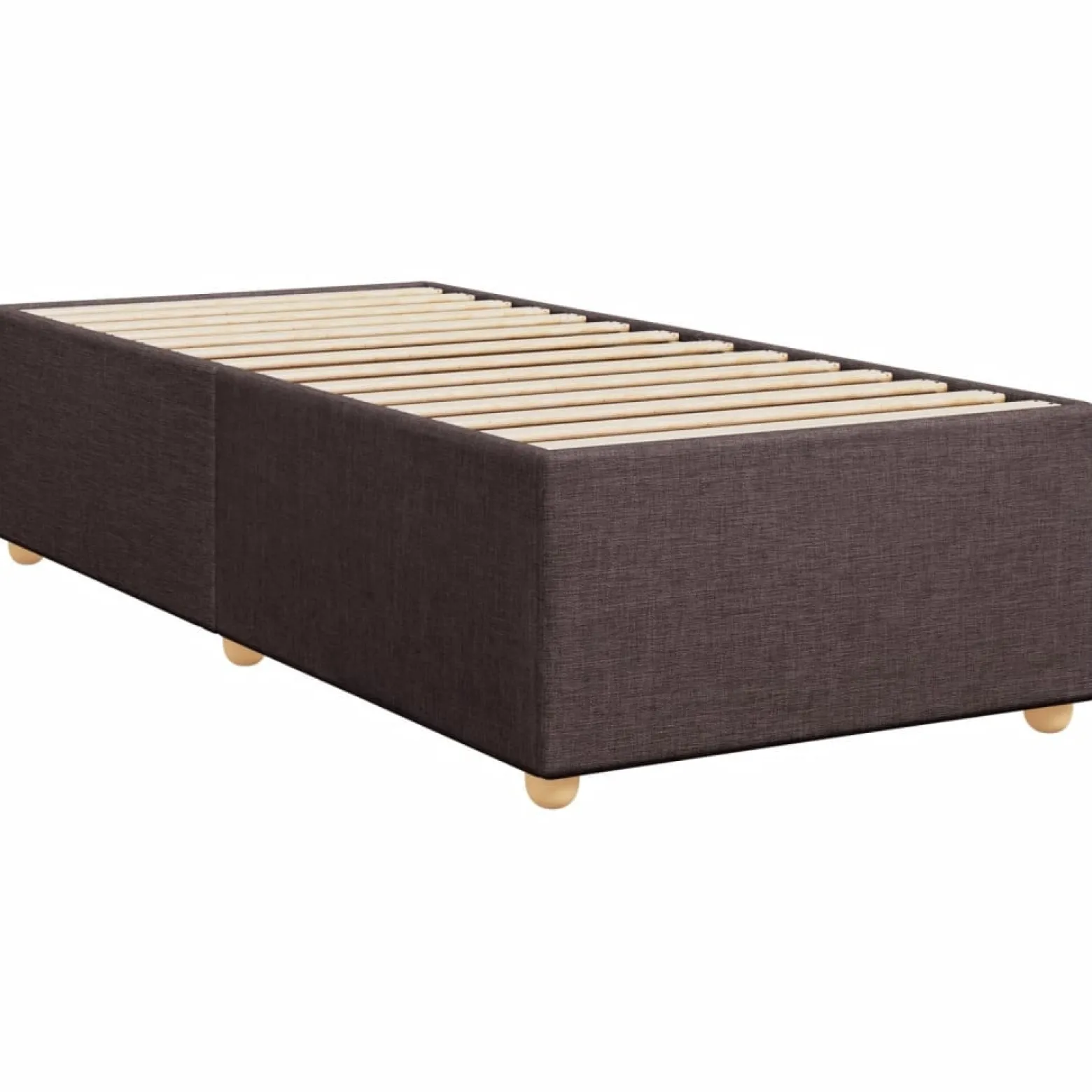 Łóżko Kontynentalne z Materacem Brązowe Do Sypialni Pokoju 100x200 cm