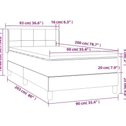 Łóżko kontynentalne z materacem zielone aksamit 90x200 cm
