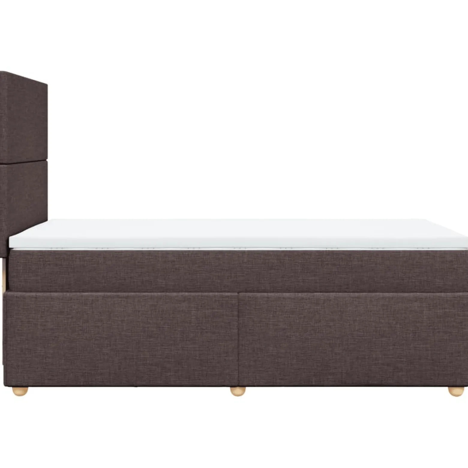 Łóżko Kontynentalne z Materacem Brązowe Do Sypialni Pokoju 100x200 cm