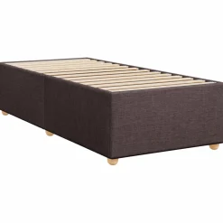Łóżko Kontynentalne z Materacem Brązowe Do Sypialni Pokoju 100x200 cm