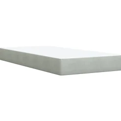 Łóżko kontynentalne z materacem, jasnoszare, aksamit, 90x200 cm