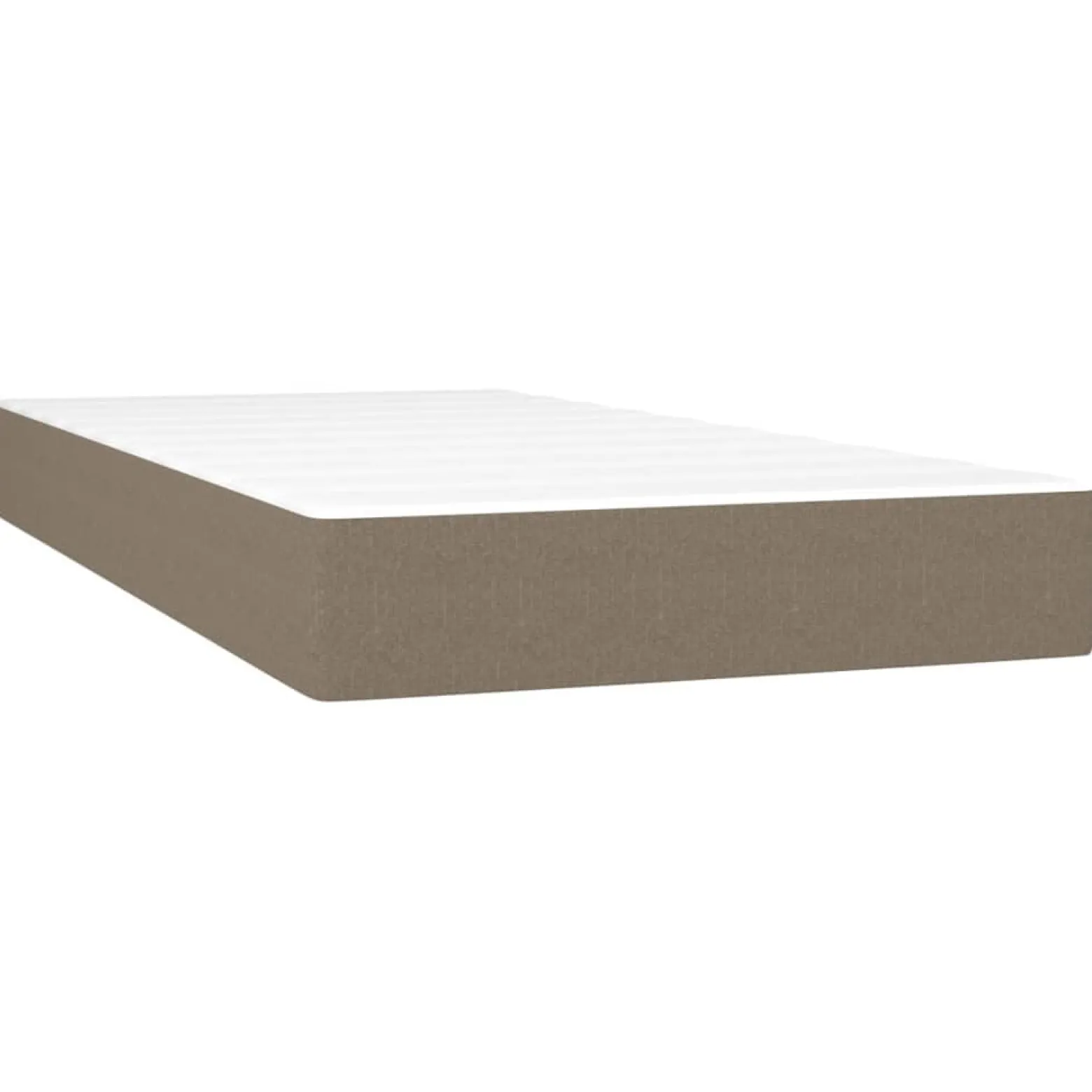 Łóżko kontynentalne z materacem taupe tkanina 90x190 cm