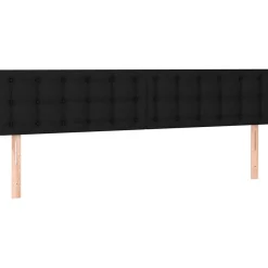 Łóżko kontynentalne z materacem, czarne, 180 x 200 cm, tkanina
