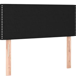 Łóżko kontynentalne z materacem, czarne, 100x200 cm, tkanina