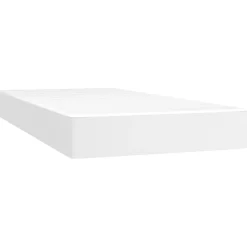 Łóżko kontynentalne z materacem białe ekoskóra 90x200 cm