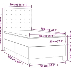 Łóżko kontynentalne z materacem cappuccino ekoskóra 90x200