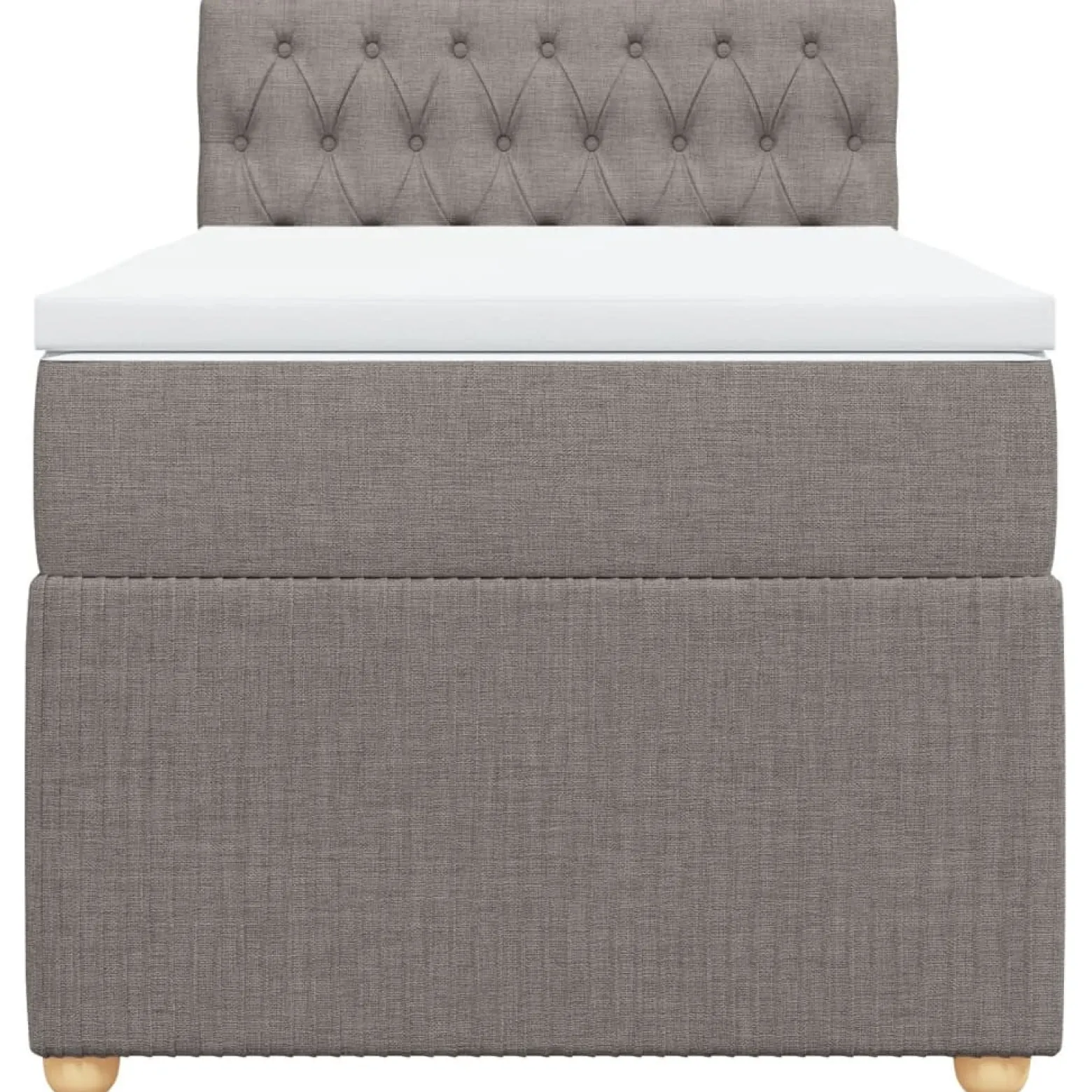 Łóżko kontynentalne z materacem taupe tkanina 80x200 cm