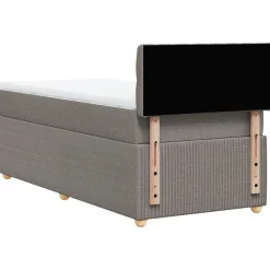 Łóżko kontynentalne z materacem taupe tkanina 80x200 cm